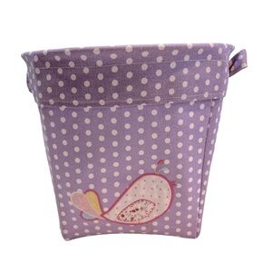 Pottery Barn Kids‎ Lavender Polka Dot Fabric Bucket Organizer